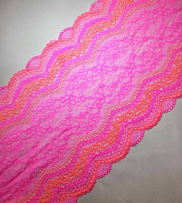 Кружево эластичное ярко-розовое К147