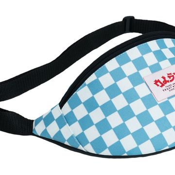Поясная сумка OLDY. Клетка. Голубая