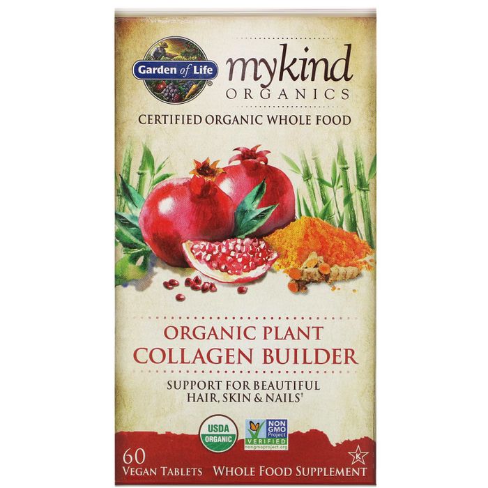 Добавка для поддержания уровня коллагена, Organic Plant Collagen Builder, Garden of Life, 60 капсул 2
