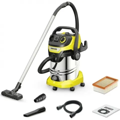 Пылесос строительный Karcher WD 6 P S V-30/8/35/T (YSY) 1300Вт (уборка: сухая/сбор воды) желтый