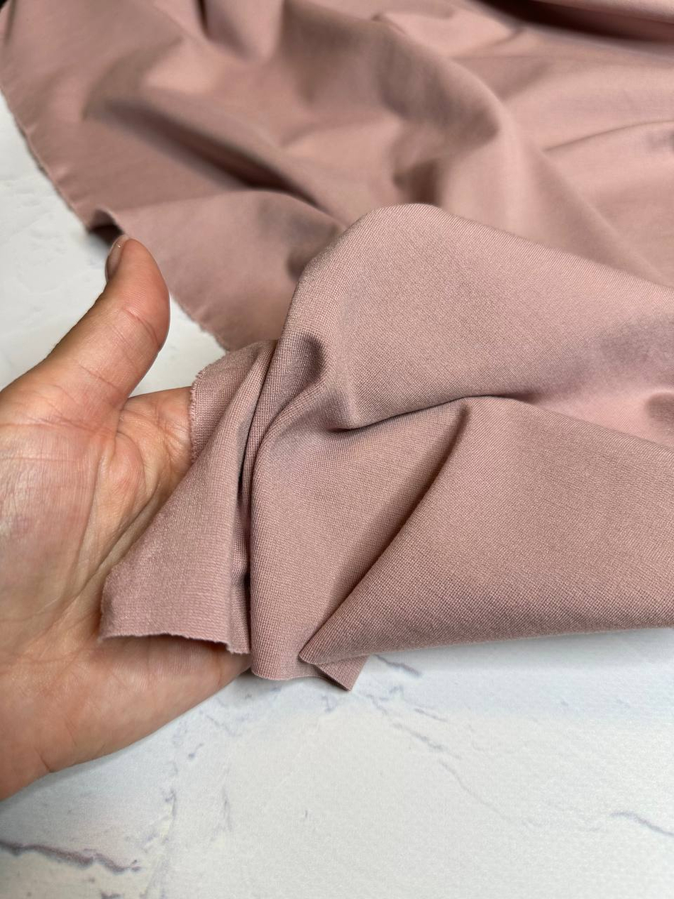Костюмно-плательный однотонный джерси (ACNE STUDIOS, 70%вискоза/25%нейлон/5%эластан, Пыльная роза лета, 146, 320 гр/м2)