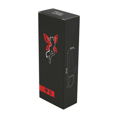 Фиолетовый ребристый вибратор с двумя точками стимуляции - 20 см. (Цвет: фиолетовый)