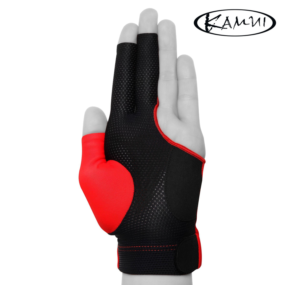 Перчатка для бильярда "Kamui QuickDry" красная/черная левая XS