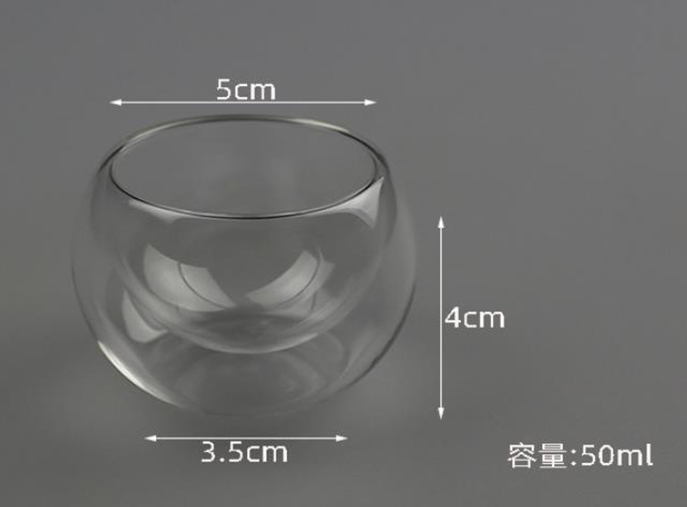 289010 Пиала с двойными стенками 50 мл  h=5, d=5, стекло