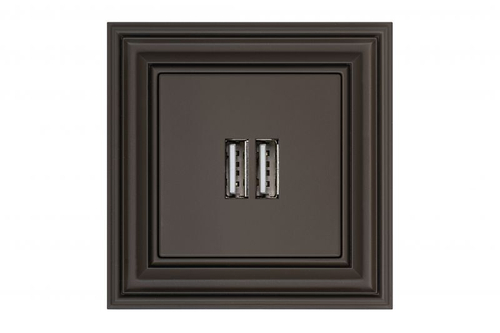 Розетка 2 usb коричневая омбре LIREGUS RETRO