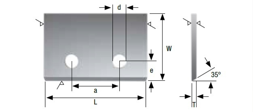 HW заготовка под профилирование 35х25,4х2 d=4.1 e=6.3 T04F-CR