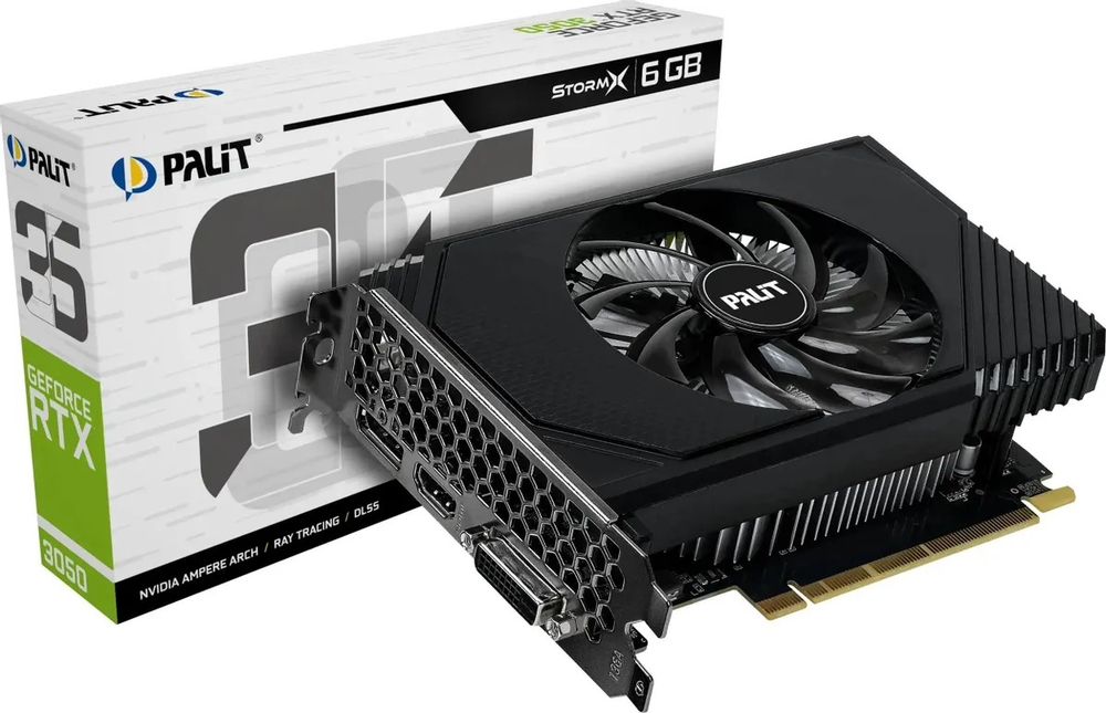 Видеокарта Palit GeForce RTX 3050 STORMX V1 (NE63050018JE-1072F)