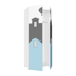 Шкаф CITY 2-дверный исп.2, цвет белый / голубой / графит софт