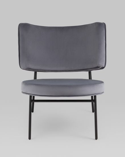 Кресло District Lounge велюр серый