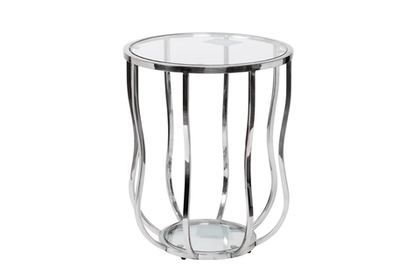 Стол журнальный Garda Decor прозрачный-серебряный 13RXET4037-SILVER