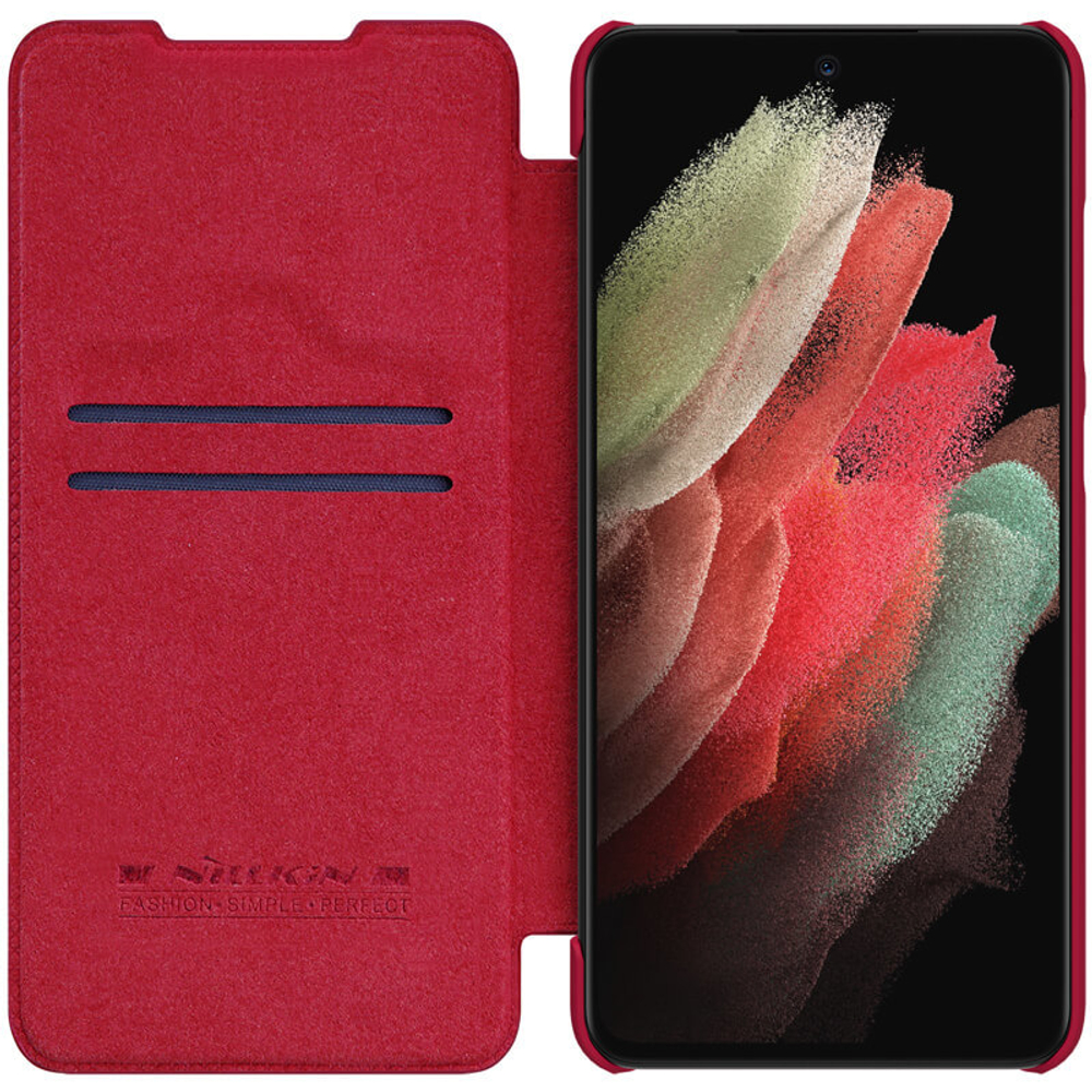 Кожаный чехол-книжка Nillkin Leather Qin для Samsung Galaxy S21 FE