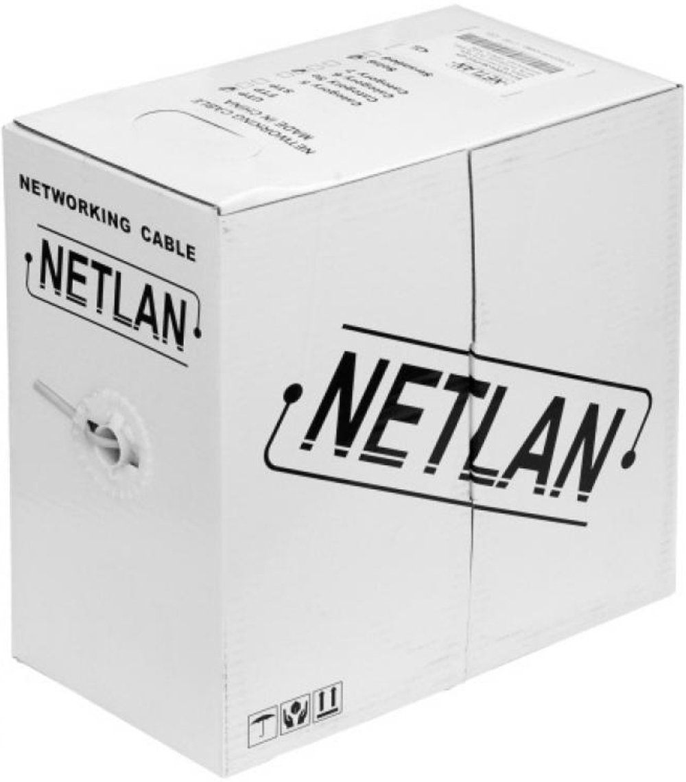 Кабель витая пара U/UTP 5e кат. 2 пары Netlan EC-UU002-5-PVC-GY