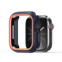 Чехол-бампер для часов Apple Watch 44мм для моделей 4, 5, 6 и SE черный с оранжевыми вставками (Midnight/Orange), от Dux Ducis, серия Bamo Series Case