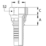 Фитинг DN 10 DKI (Г) 18x1.5 накидная гайка размер под ключ 22