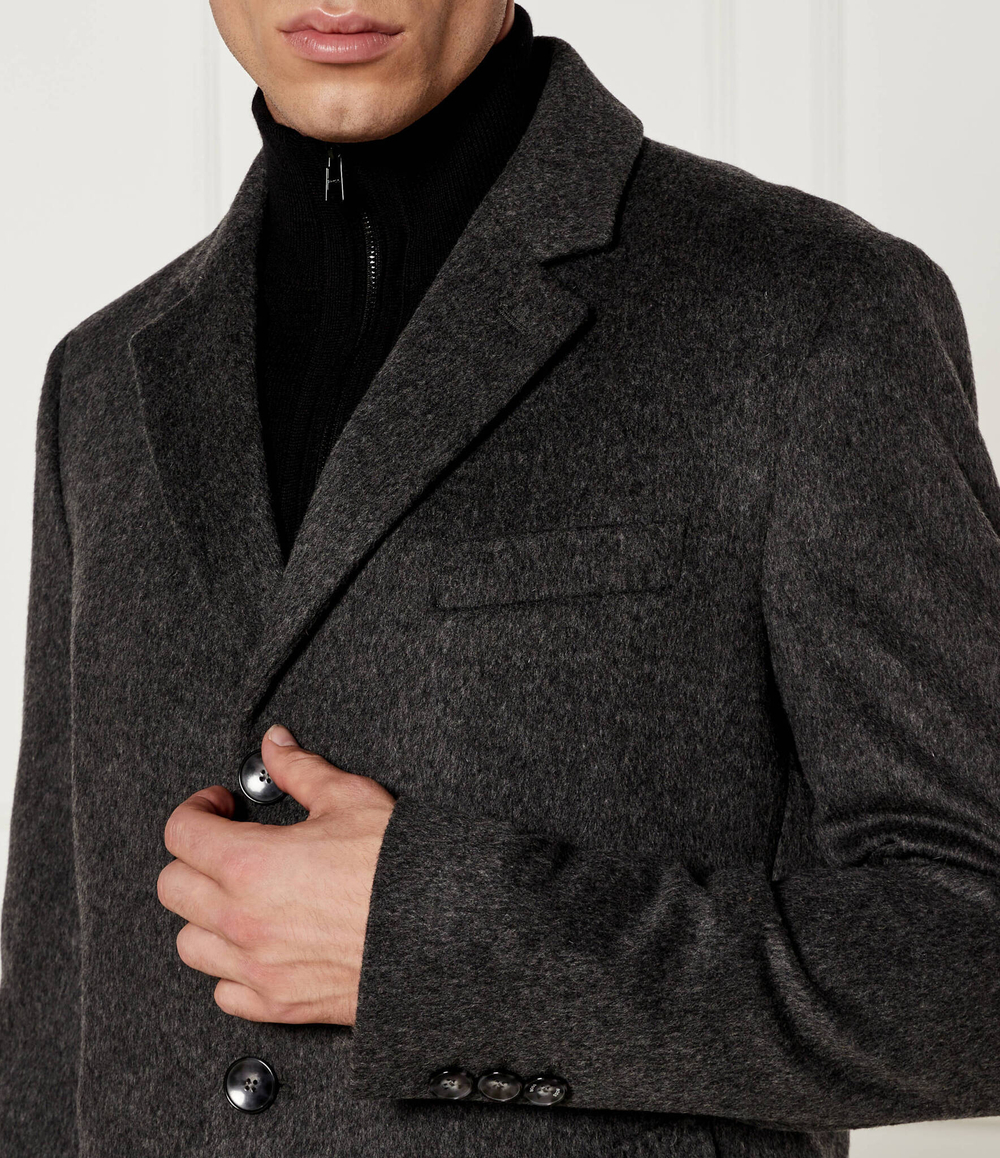 Хлопковое пальто h-hyde BOSS BLACK - серый(50525739)