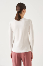 22838 Джемпер женский (молочный с дымчато-розовой печатью)