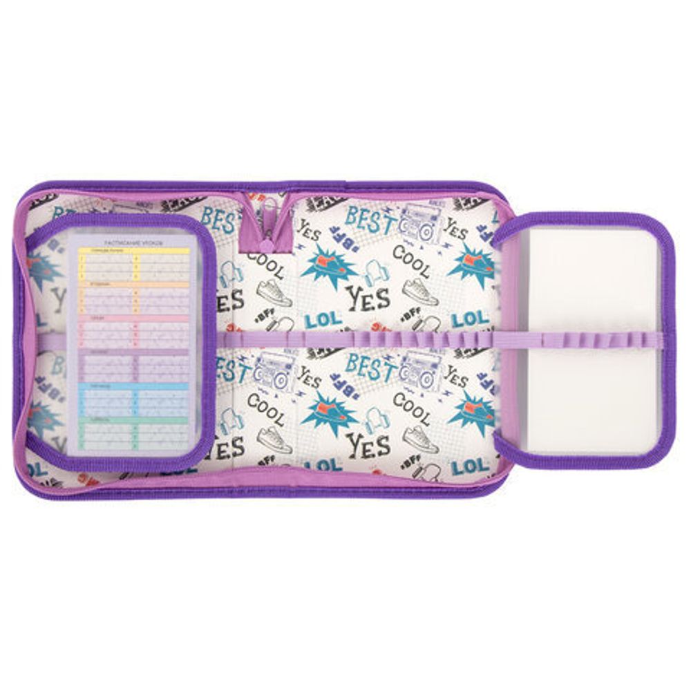 Пенал ПИФАГОР, 1 отделение, 2 откидные планки, ткань, Litlle Ballerina, 270361