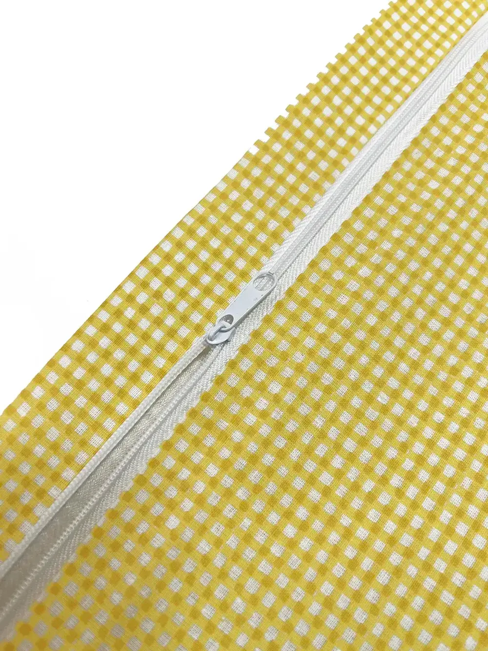 Наволочка комплект 2шт перкаль Сказка "Желтая клеточка" 40х40 см на молнии