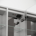 Зеркальный шкаф для ванной комнаты из алюминия Sancos Evoke 900x700х136 мм с LED подсветкой, арт. SC8090