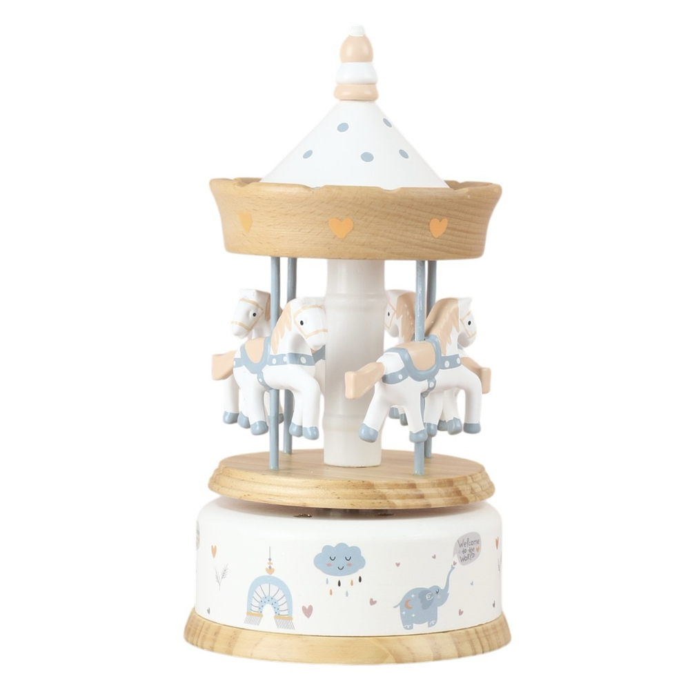 Карусель музыкальная с лошадками заводная, Классическая