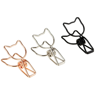 Зажимы для бумаг 33мм, MESHU "Cute Cats", 6шт., ассорти, бокс с европодвесом