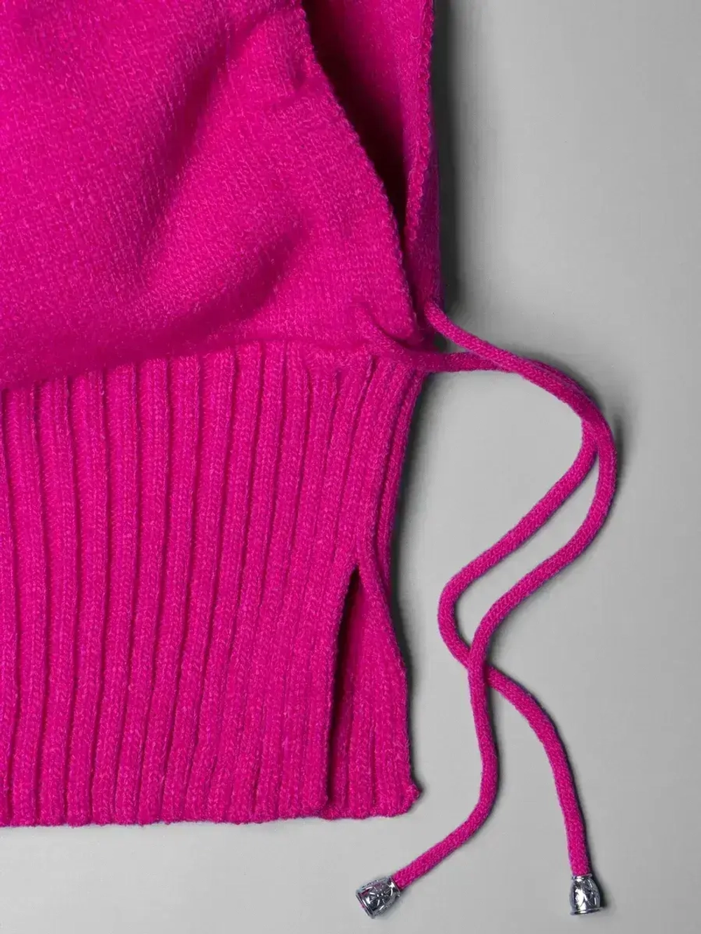 Капор женский вязаный розовый
