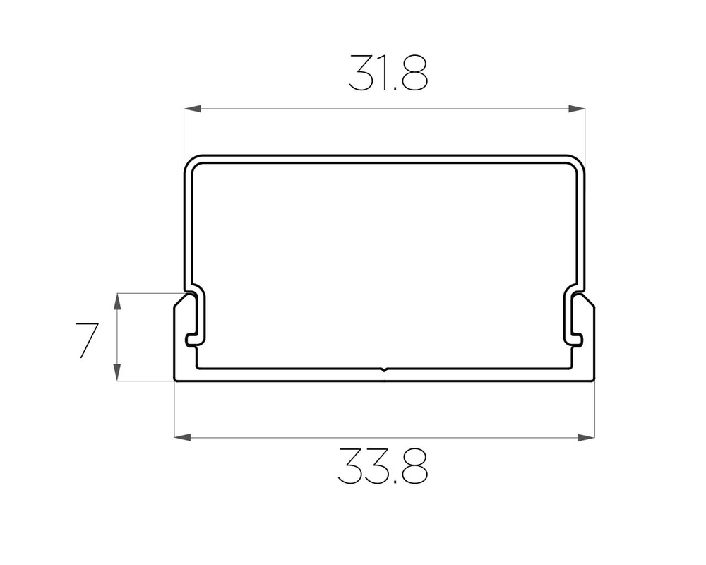 Профиль накладной алюминиевый LC-LP-0733-2 Anod