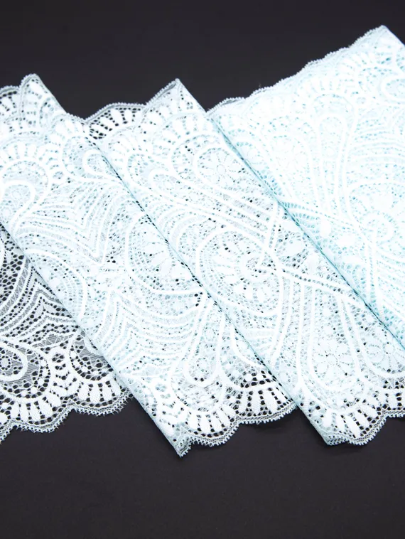 03-204 ОПТ Кружево эластичное 22 см, светло-голубой