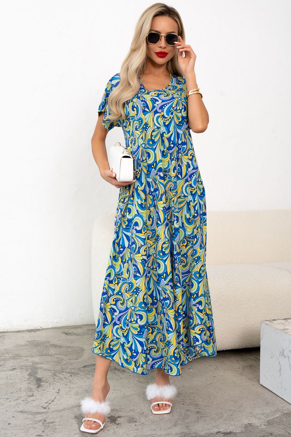 Платье Рада (голубой/синий) Р11-1166/8 Nikol