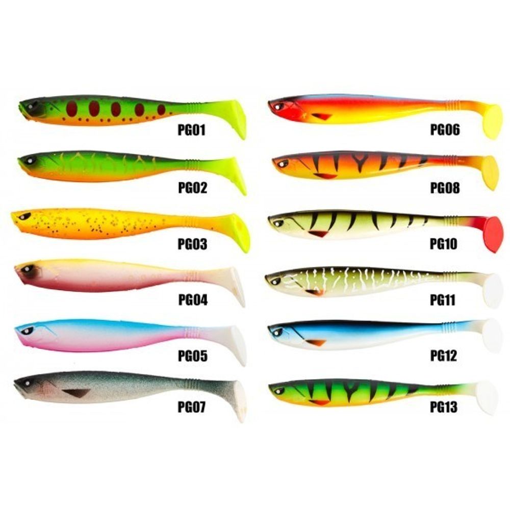 Виброхвост LUCKY JOHN Basara Soft Swim 3D, 5.0in (127 мм), цвет PG10, 4 шт/уп