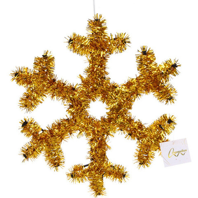 Украшение фольгированное «Снежинка» 30 см, золото