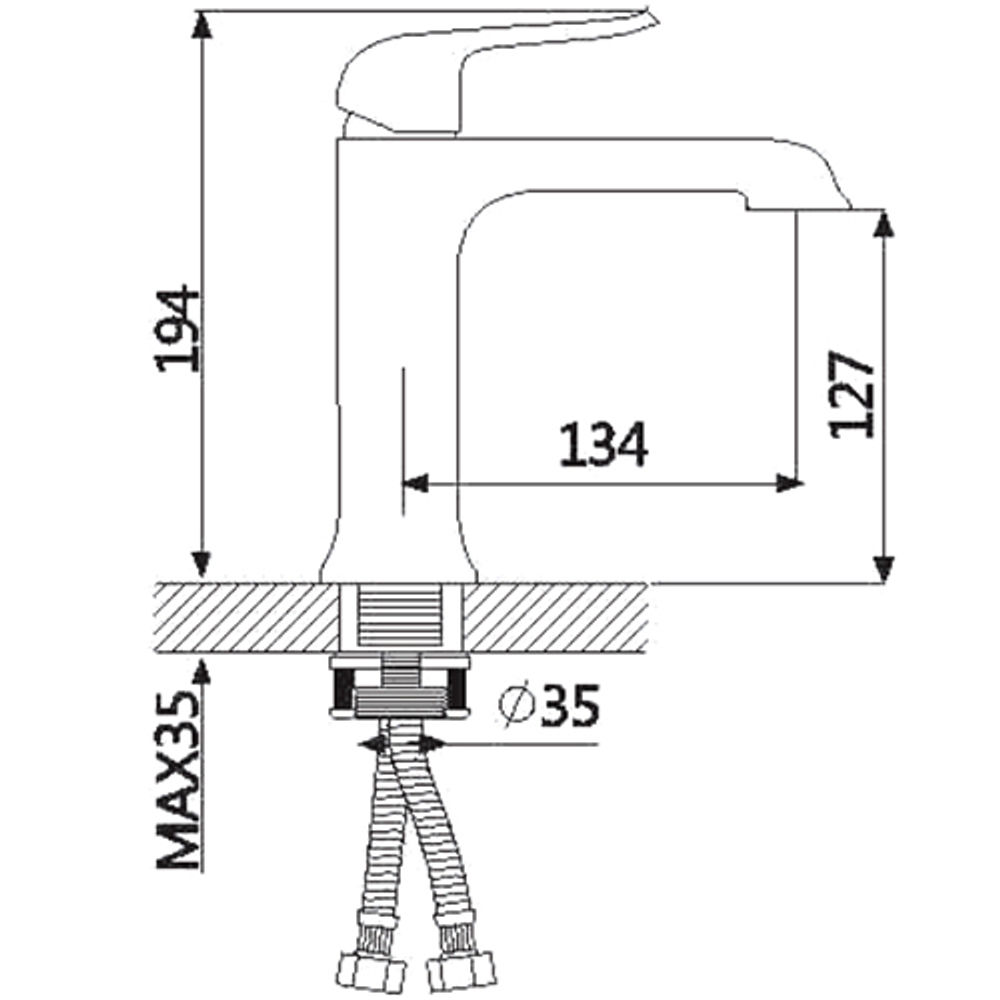 Смеситель для раковины Oute T104 T10401K