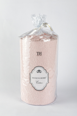 Простыня махровая на резинке 240x260 и 2 наволочки Tivolyo home персиковые