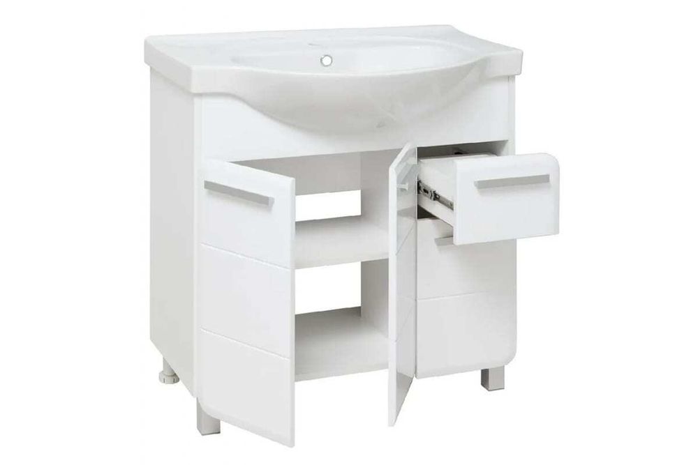 Тумба Греция-80 3 двери 2 ящика под умыв. Эрика-80 790х790х346