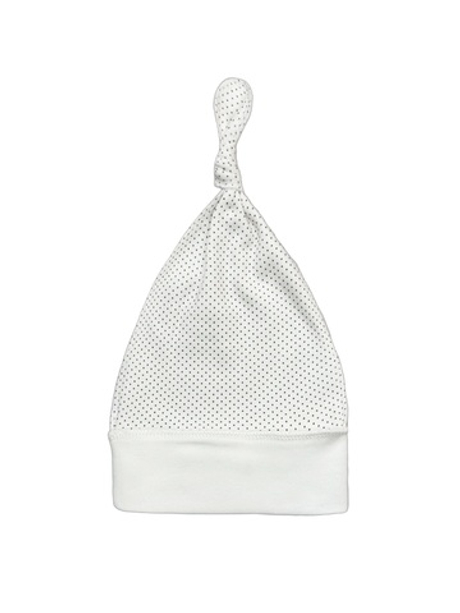 Шапочка-узелок Горошек beige