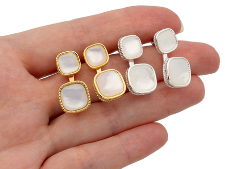 Серьги-джекеты "Перламутровые", 27мм