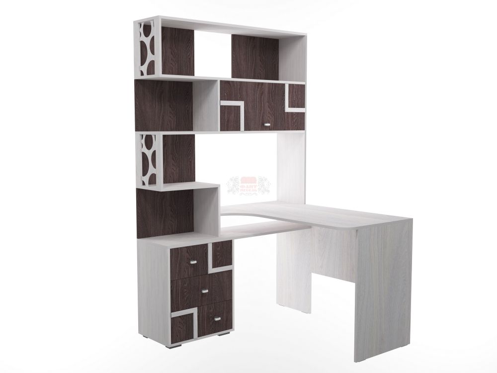 Уголок школьника Омега 16 стол писменный с надстройкой угловой левый