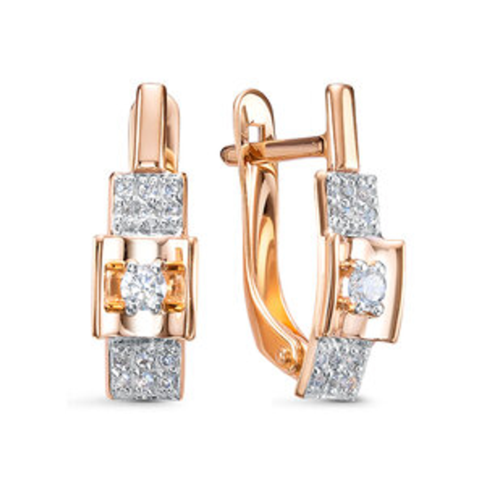 Серьги из золота с фианитами