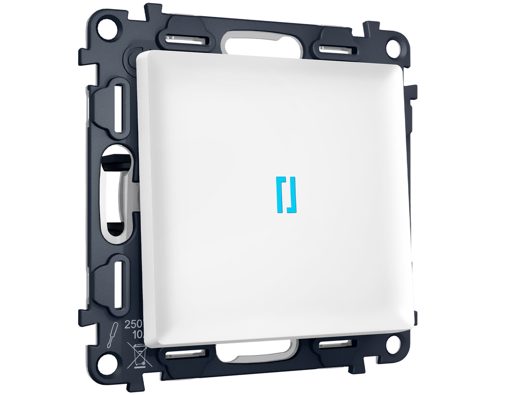 MA122060 Комплект механизма 1-кл выключателя с самовозвратом с подсветкой 10000K ALFA Белый матовый QUANT (AP1220, VM113, G17B)