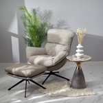 Кофейный столик Secret диам.40см x 54см, серый мрамор, металл, керамика