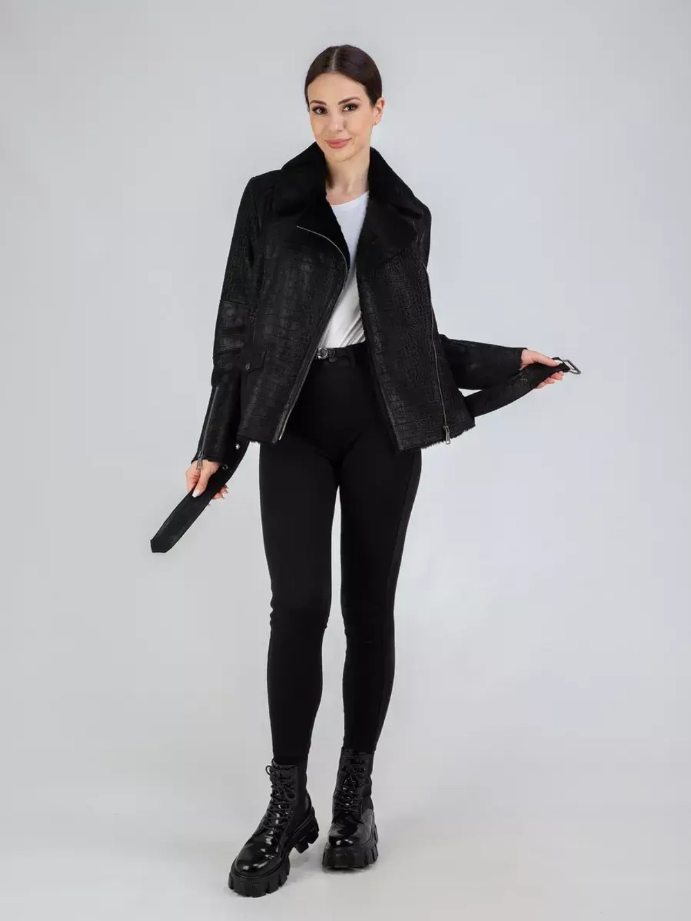 Дубленка авиатор натуральная зимняя