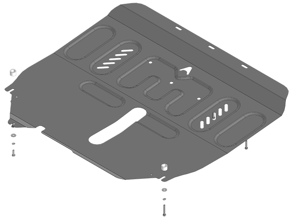 Защита картера двигателя, КПП. 1,5 мм, Сталь. для Dongfeng 580 2018-н.в., Motodor.58601