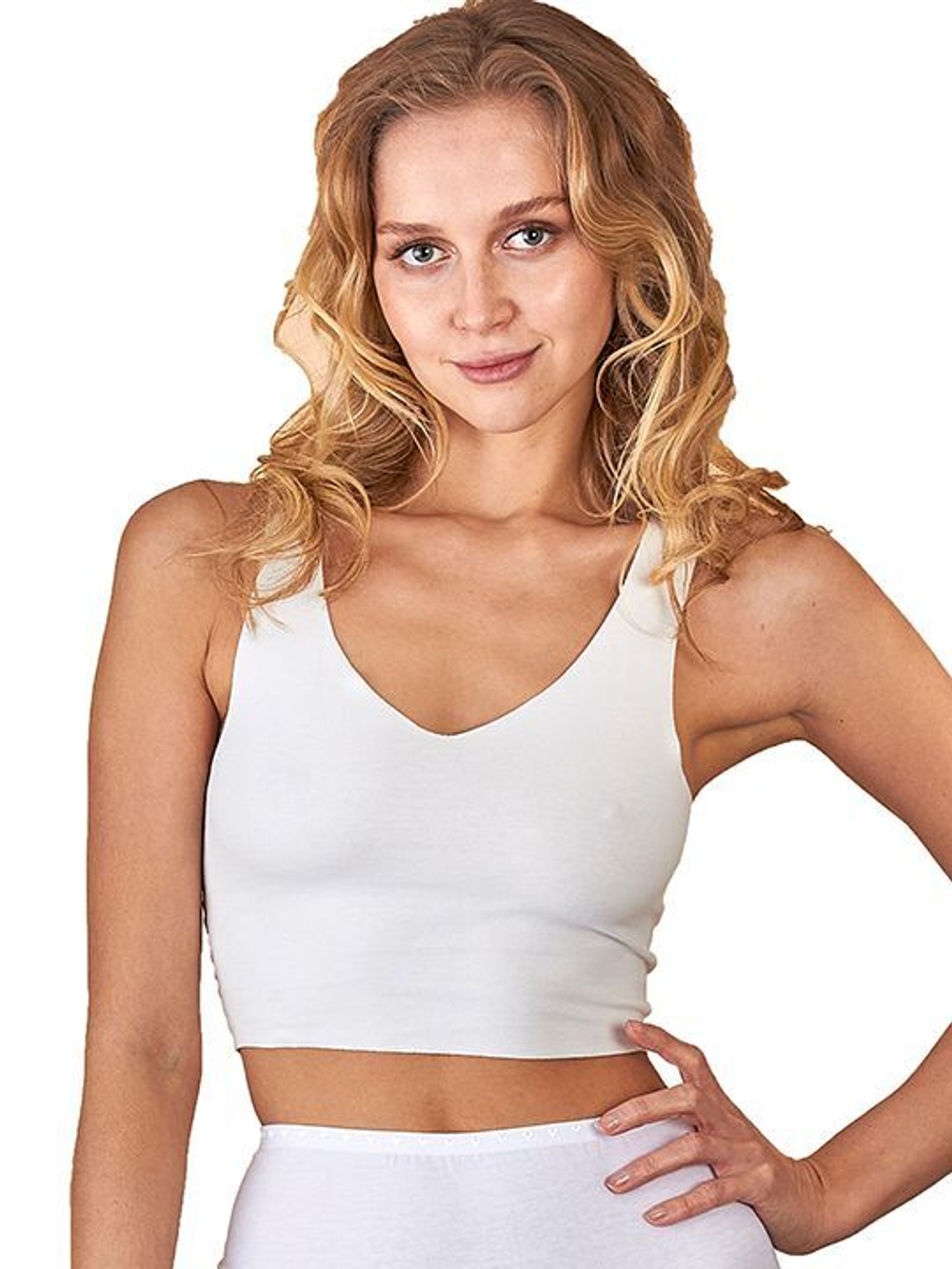 Короткий бесшовный топ (Размер: M) (Цвет: красный)