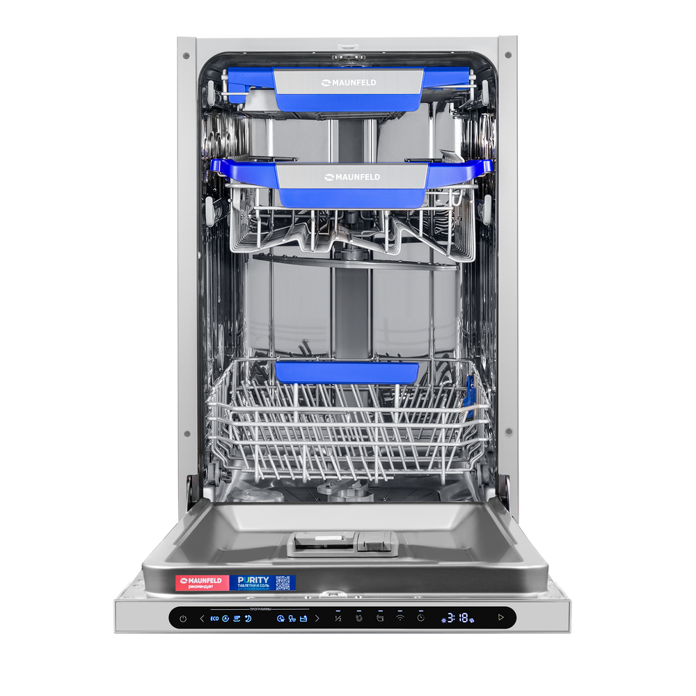 Посудомоечная машина авто-открыванием MAUNFELD MLP45331T Light Beam Wi-Fi