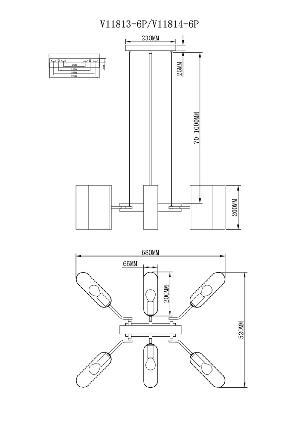 Подвесная люстра Moderli METALICANA V11814-6P