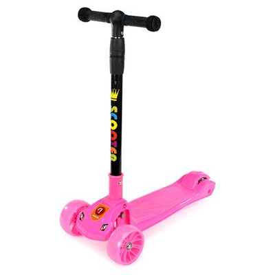 Самокат 3-х колесный, свет, звук, 04 (розовый)