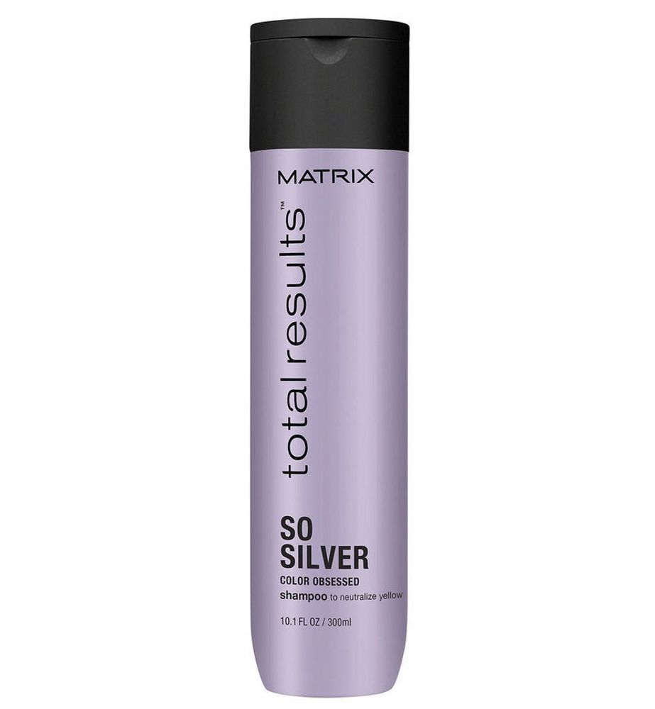 Matrix Total Results Шампунь Color Obsessed So Silver, для нейтрализации желтизны у блондинок 8-10 уровней тона, 300 мл