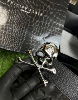 Кожаный ремень Philipp Plein Skull новый оригинал