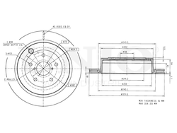 Диск тормозной задний UNIO BRD-20242