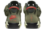 Travis Scott x Jordan Air Jordan 6 medium olive ts joint comfortable and versatile shock absorption wear-resistant mid-top retro basketball shoes for men and women the same olive green